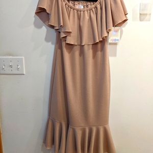 LuLaRoe Cici Ruffled Off Shoulder Dress